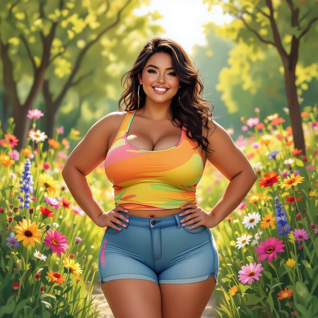 Body-Positive Woman Illustration in Loish Style