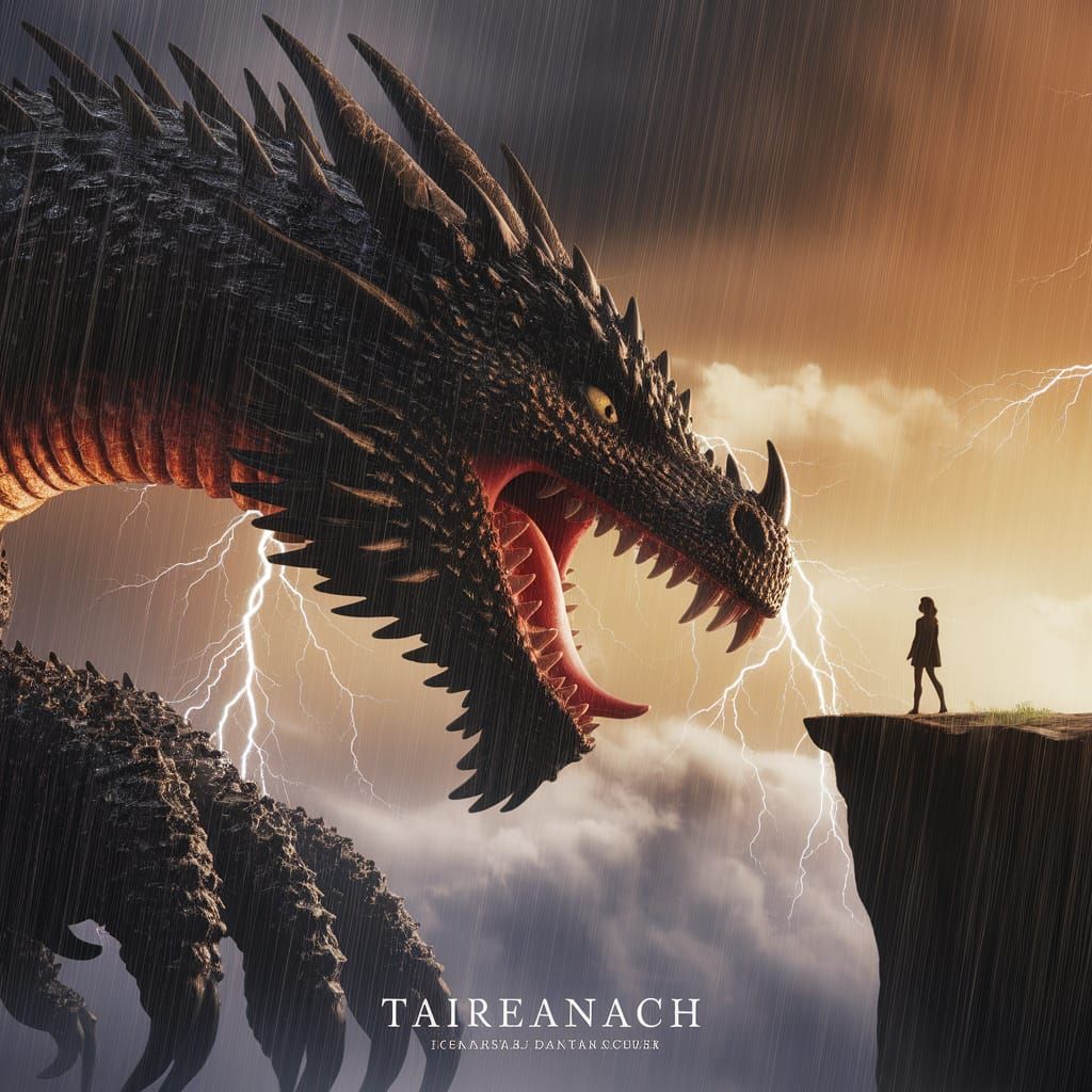 Dragon's Fury: A 3D Fantasy Storm Scene