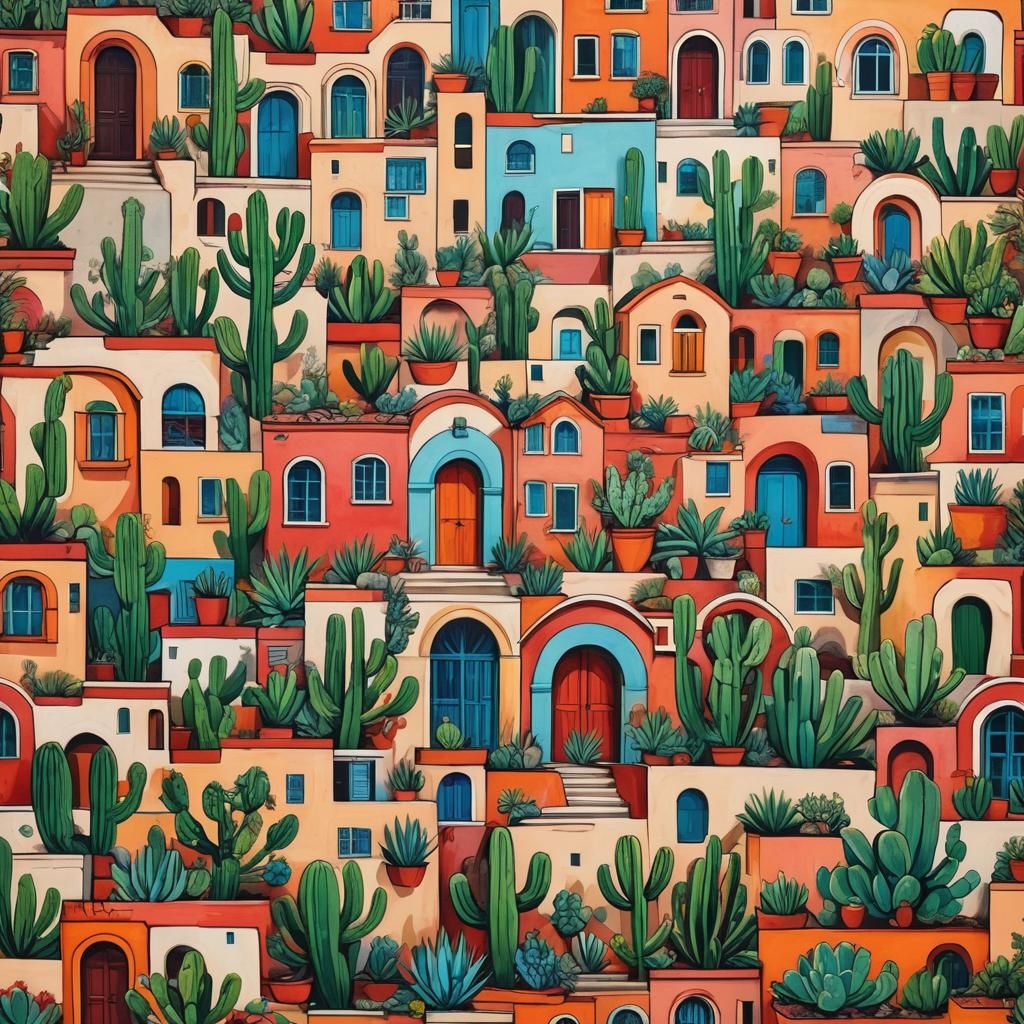 Painting in a style of Pop Art and Naivism.