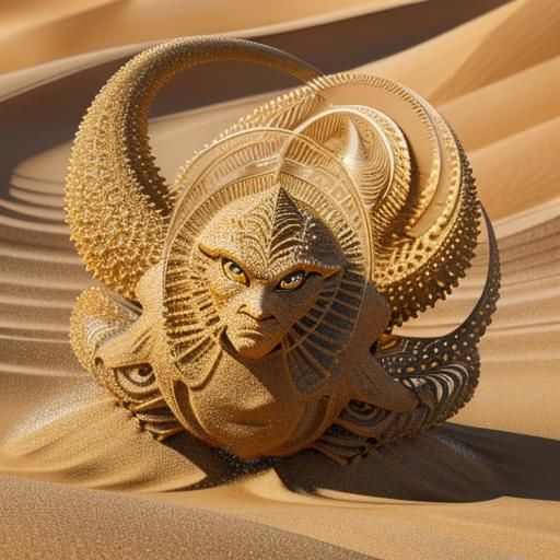 Sand Creature Dissolving into Transparent Dust