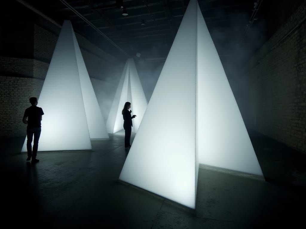 Sculptural Light Installation in Industrial Space