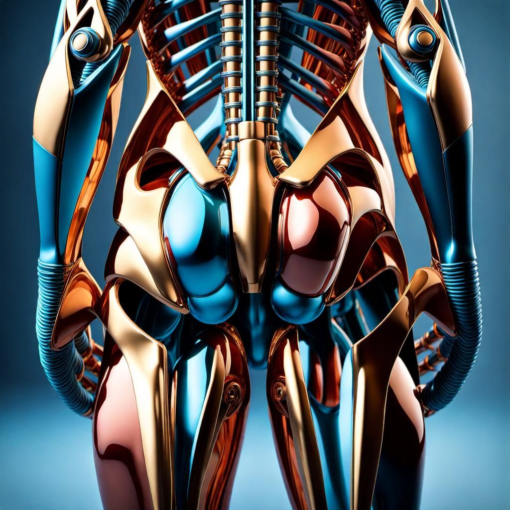 A 3D rendering of the anatomical position, the body is upright, directly facing the observer, feet flat and directed for...