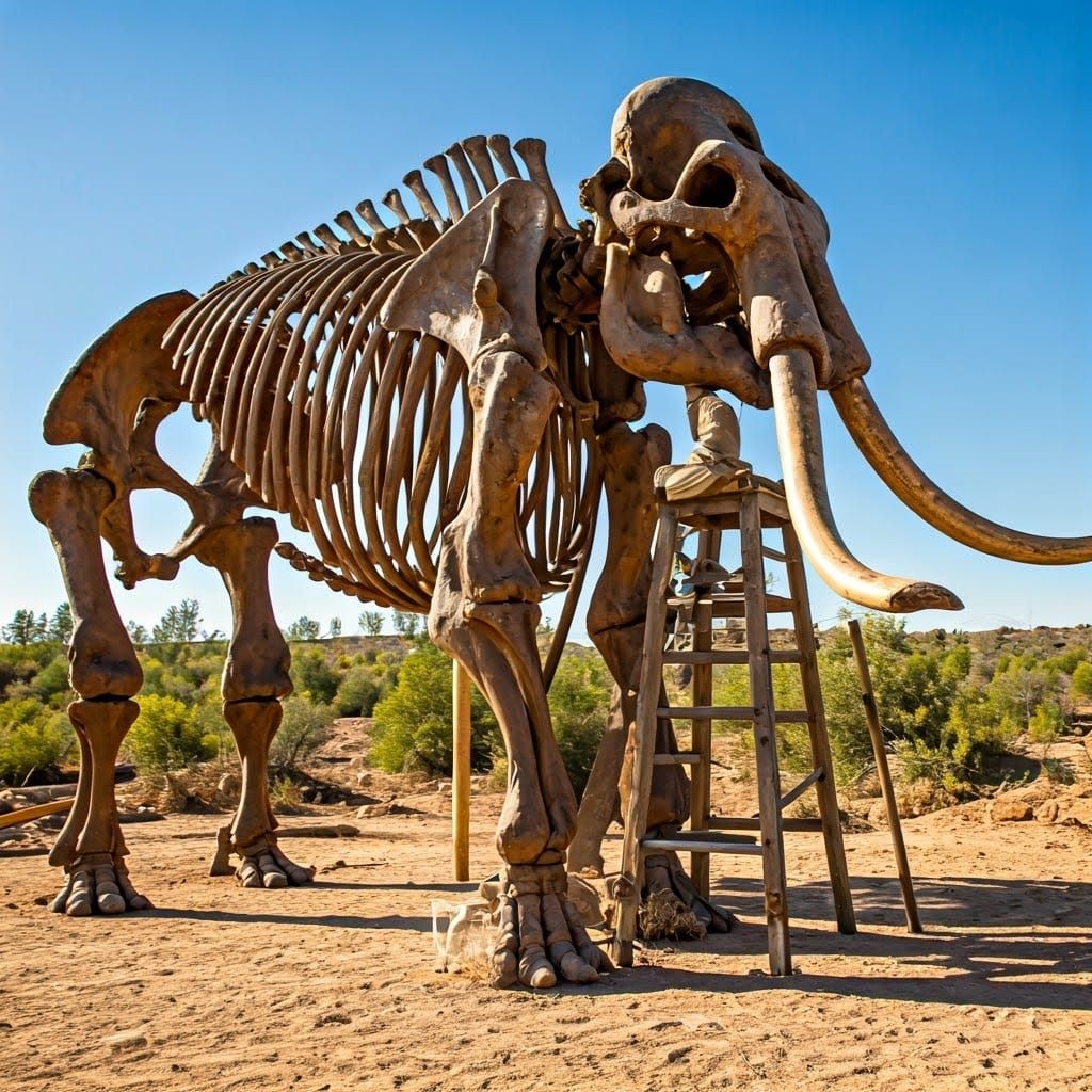 Paleontologist Reconstructs a Woolly Mammoth Skeleton