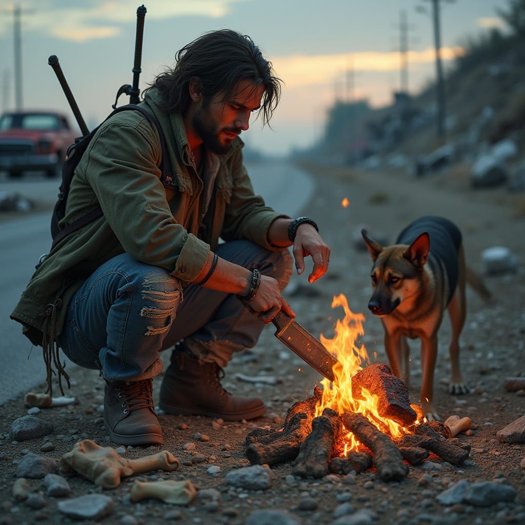 Post-Apocalyptic Survivor at Dusk