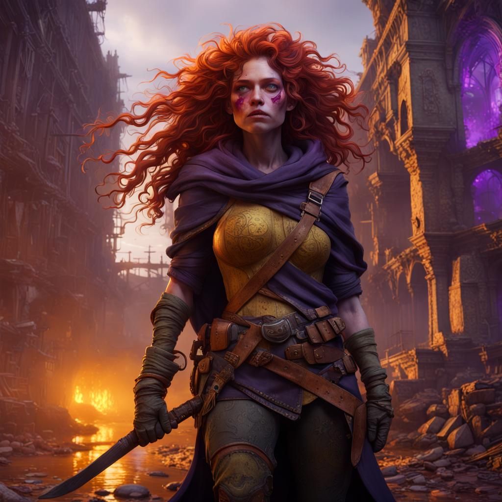 Post-Apocalyptic Merida in Dark Fantasy Style