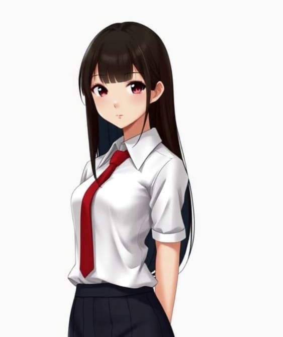 Attractive Japanese Woman in School Uniform