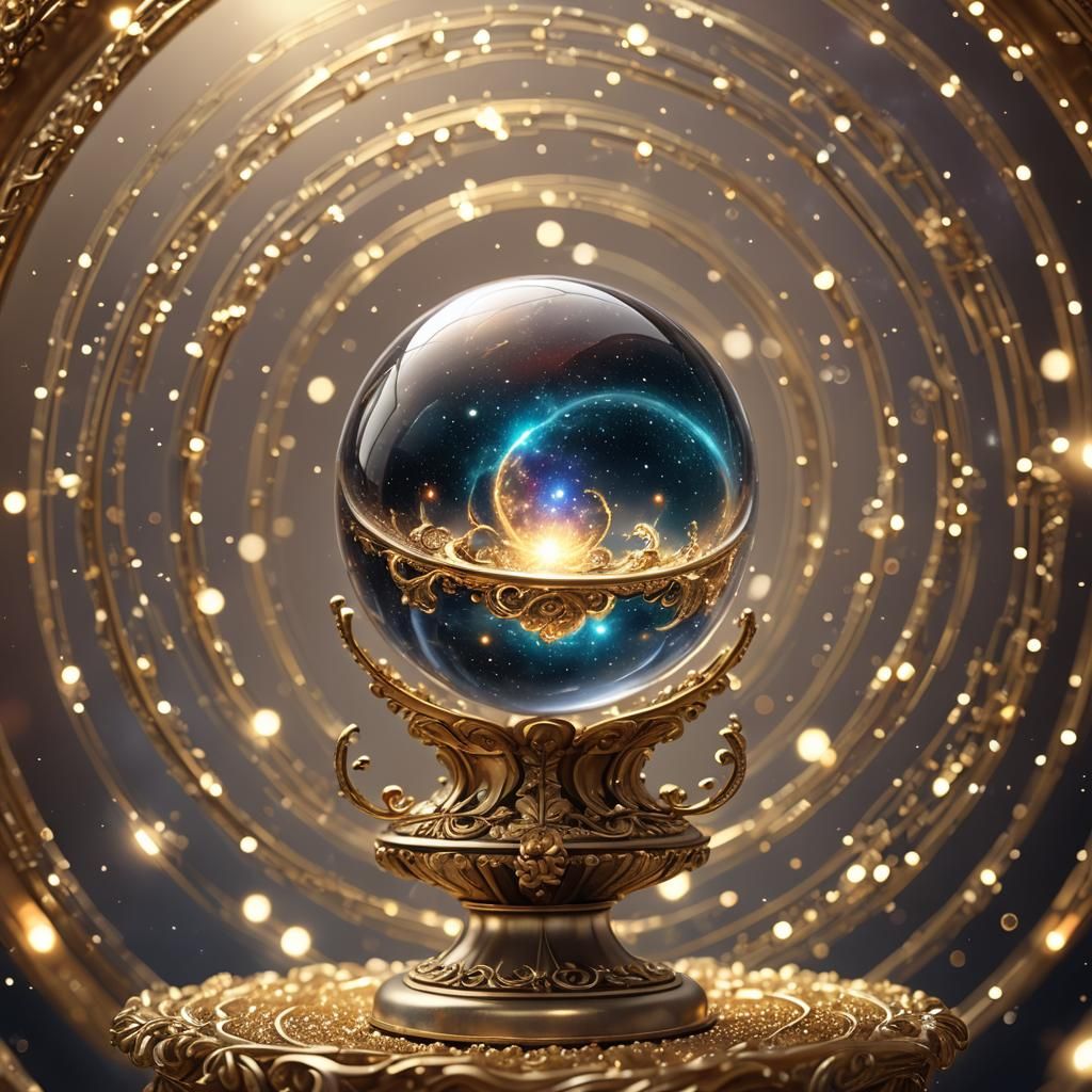 Mystical Galaxy Nebula in Crystal Ball