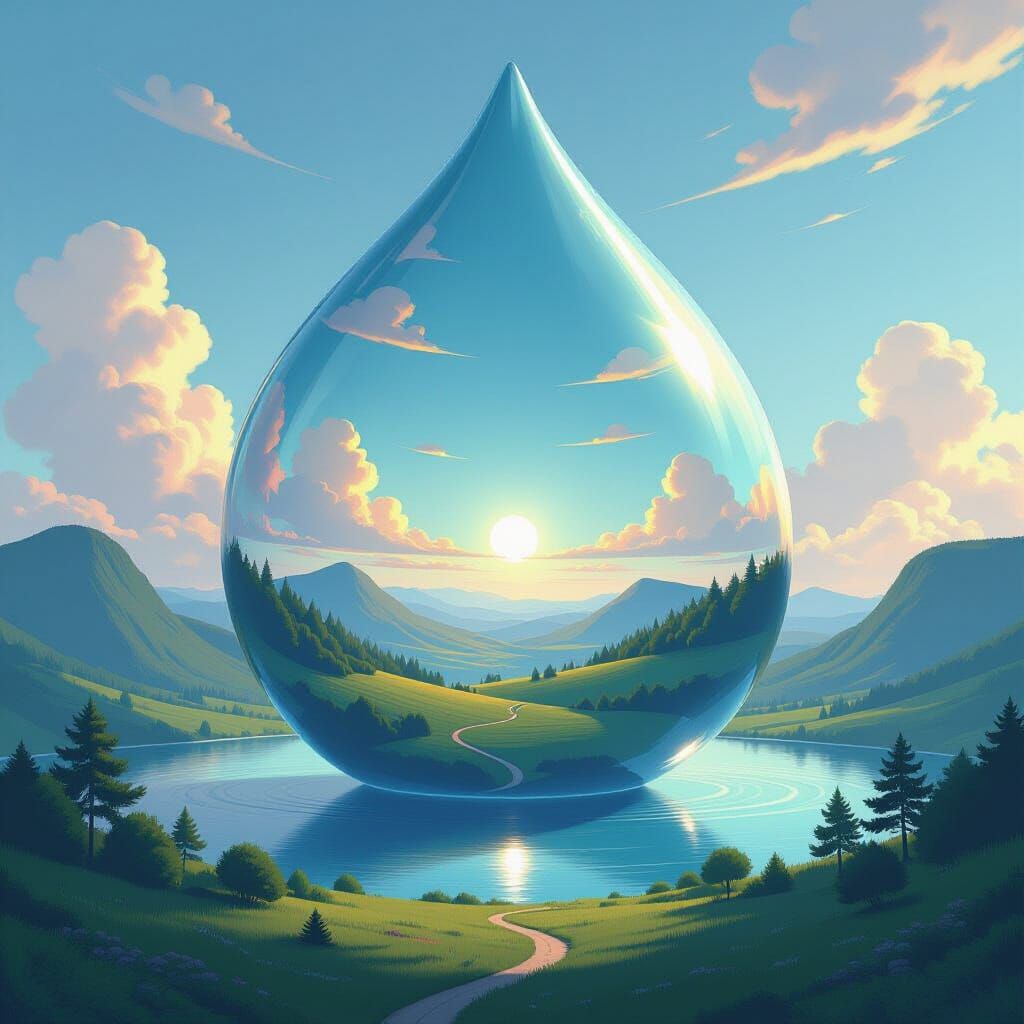 Miniature World Inside a Water Drop