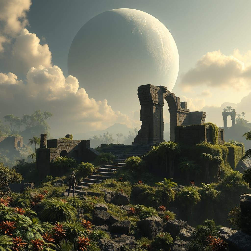 Space Explorers Uncover Ancient Jungle Ruins in a Distant Wo...