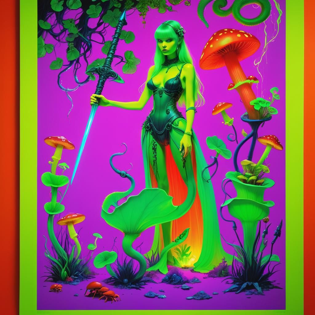 Lamia's Glowing Garden: Psychedelic Stoner Art