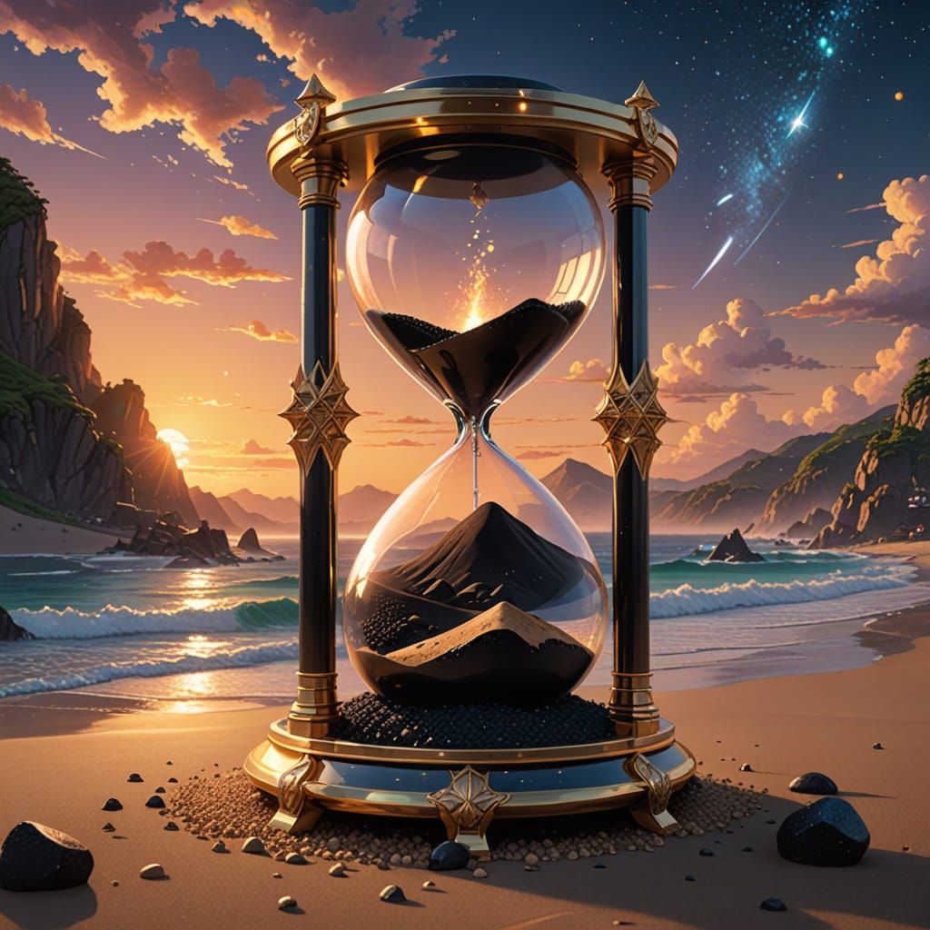 Cosmic Hourglass in Golden Light
