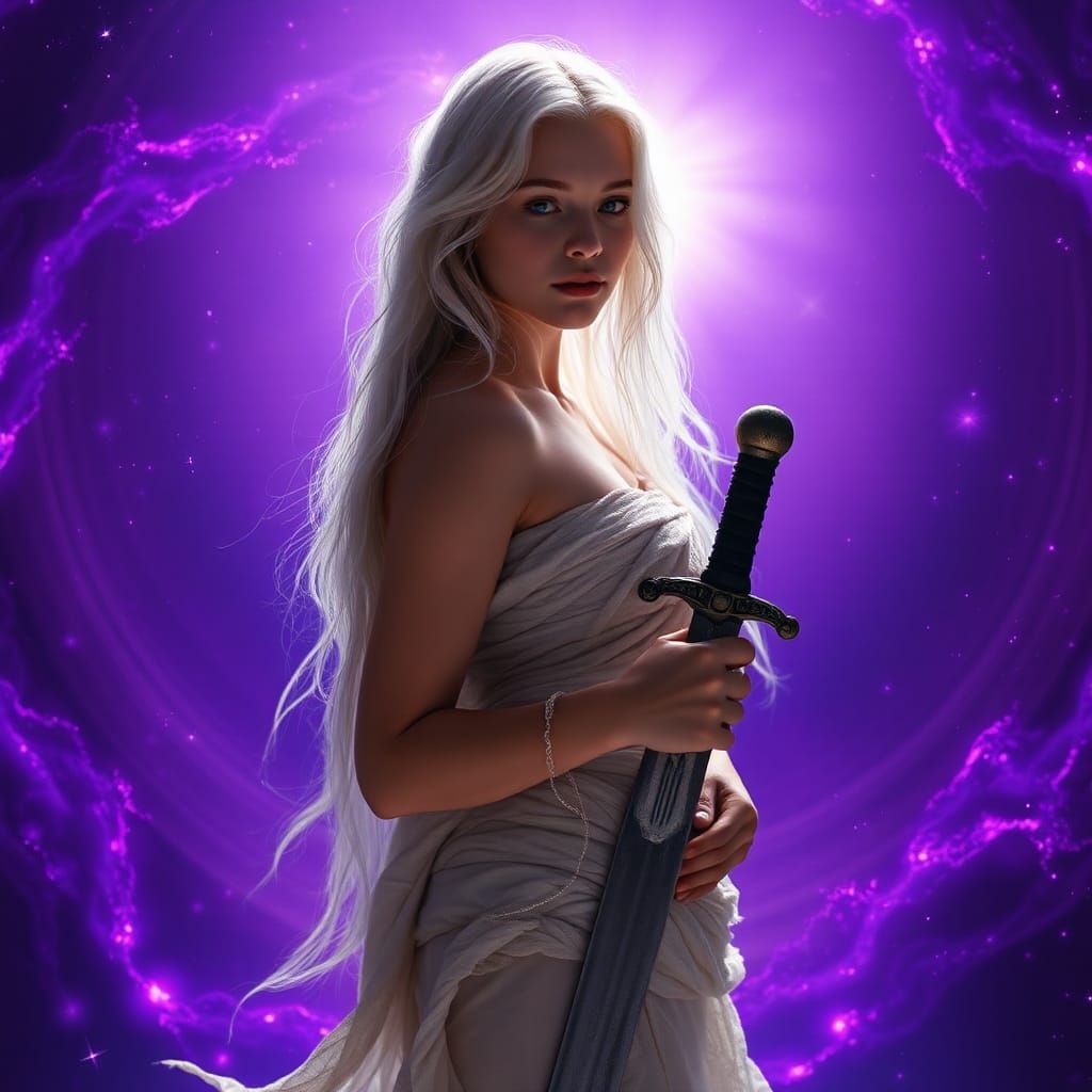 Goddess in Supernova with Dagger, Cinematic Film Still