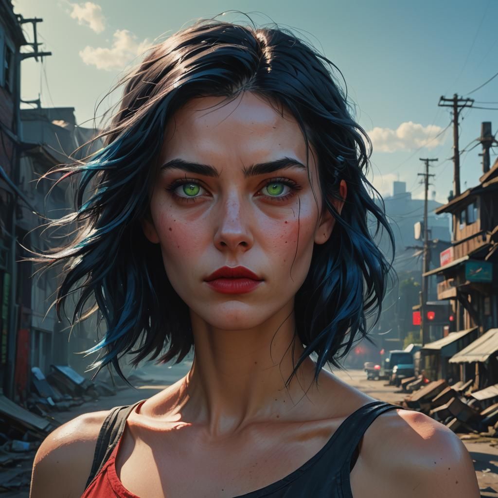 Glowing Woman Portrait in Hyperrealistic Art Nouveau Style