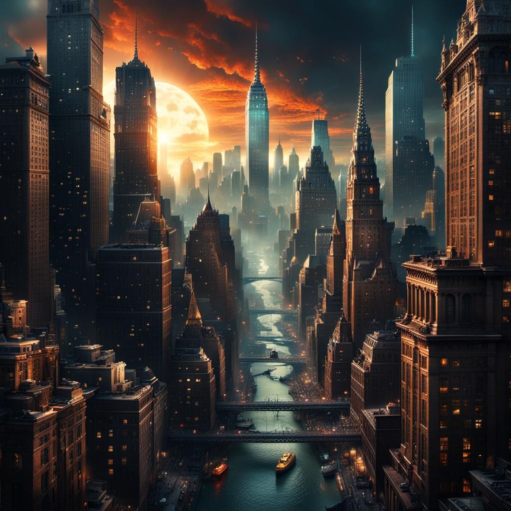 Fantasy Manhattan Digital Matte Painting