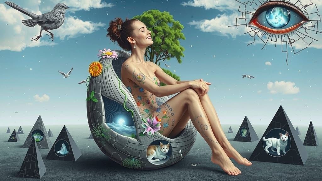 Sculptor in Abstract Creation, Earth Skin, Energy Lines