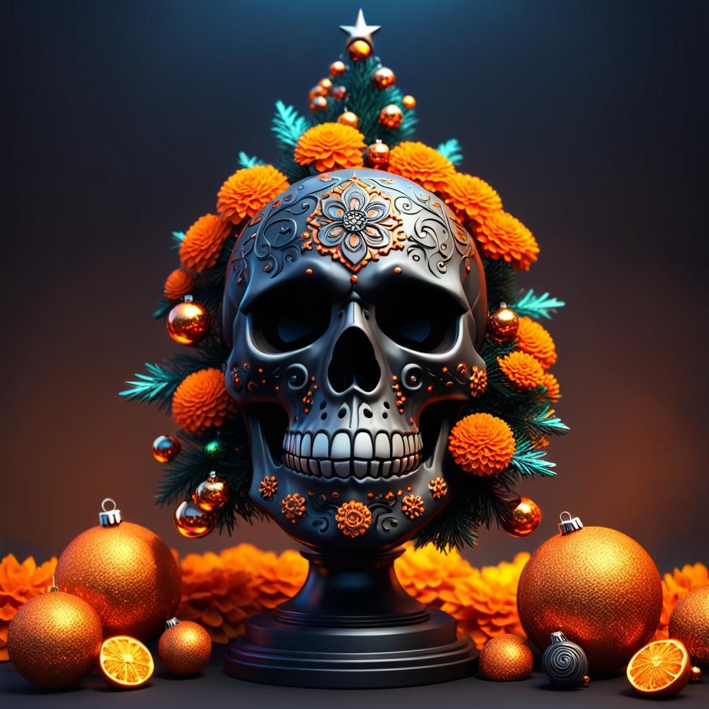 Black gothic Christmas tree,