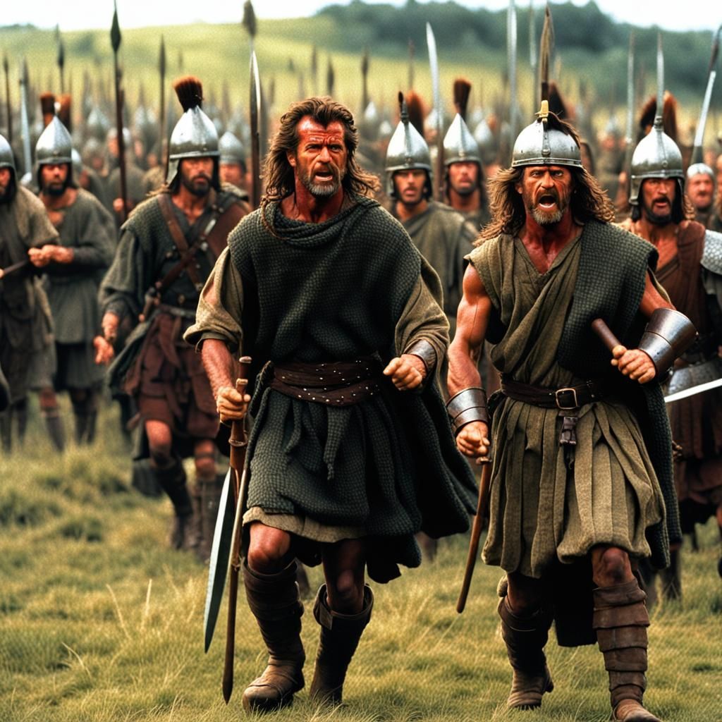 Intense Cult Scene Inspired by Braveheart Film