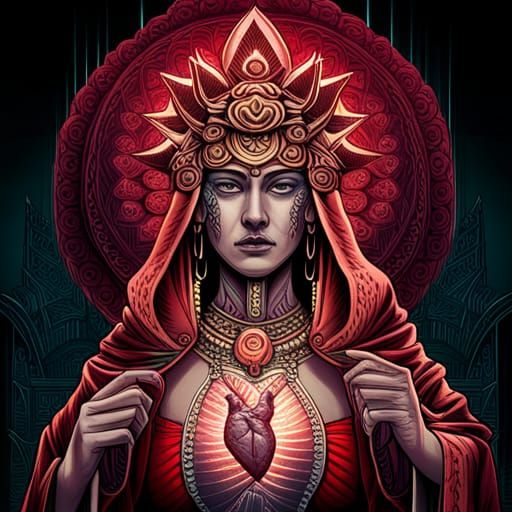 Mayan Priestess Ritual in Hyperrealistic Style