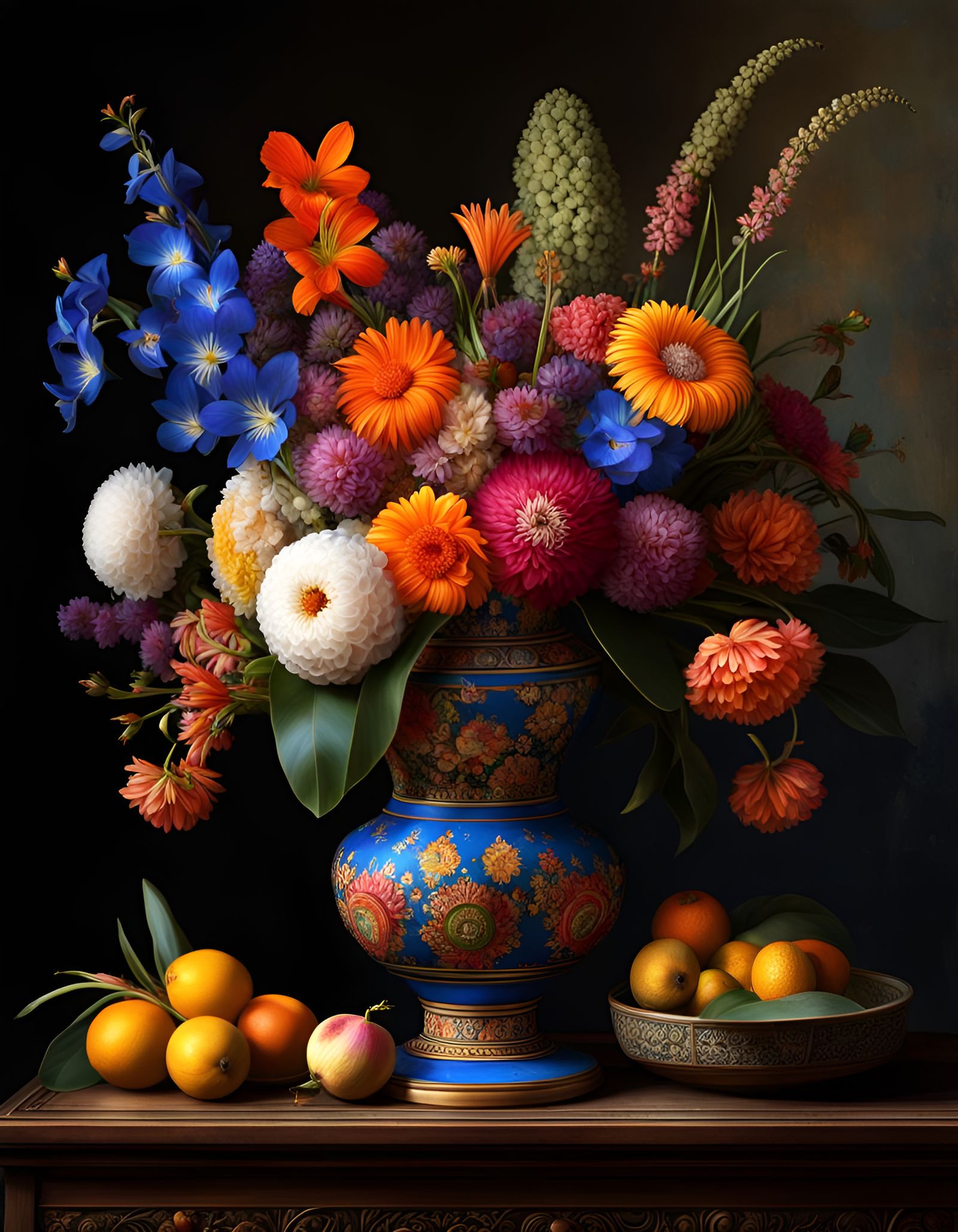 African Flowers in Dutch Still Life Style