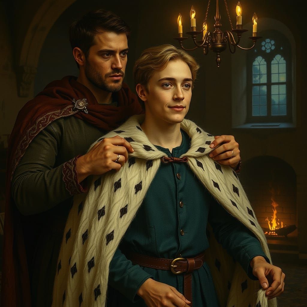 Medieval Knights Camaraderie in Castle Room