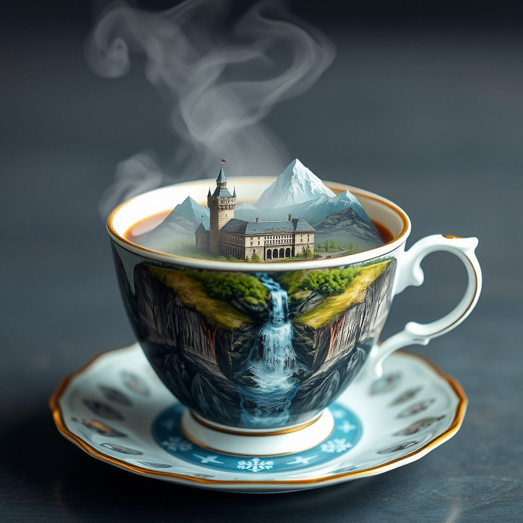Teacup Steam Creates Flying Island Dreamscape