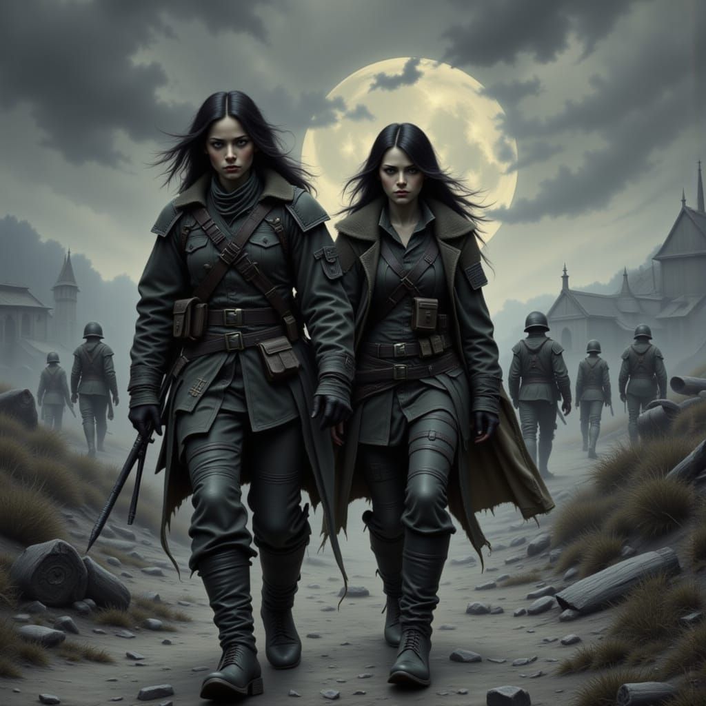 Desolate Nocturnal Landscape After Raid