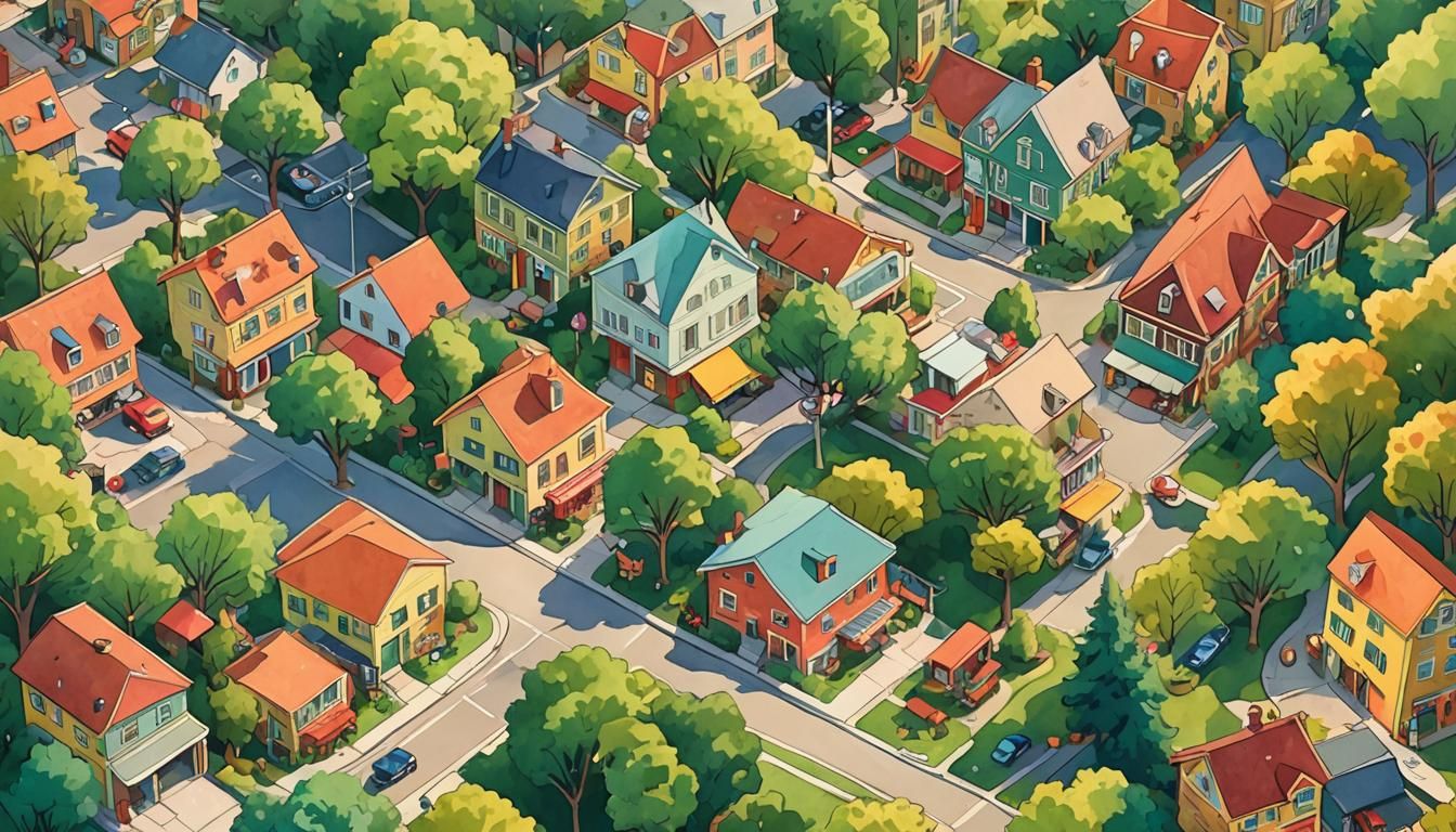 Street Hound Haven: Richard Scarry-Inspired Illustration