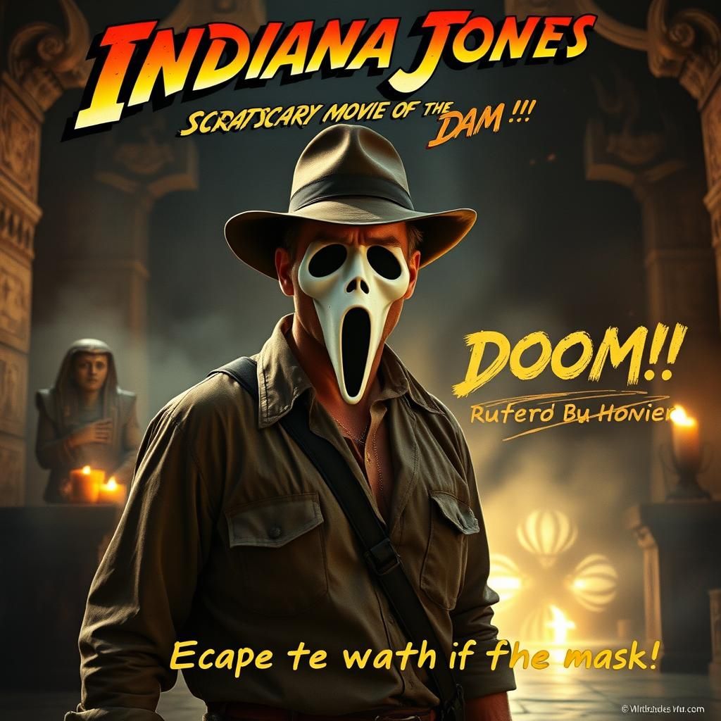 Indiana Jones as Ghostface: Retro Horror Movie