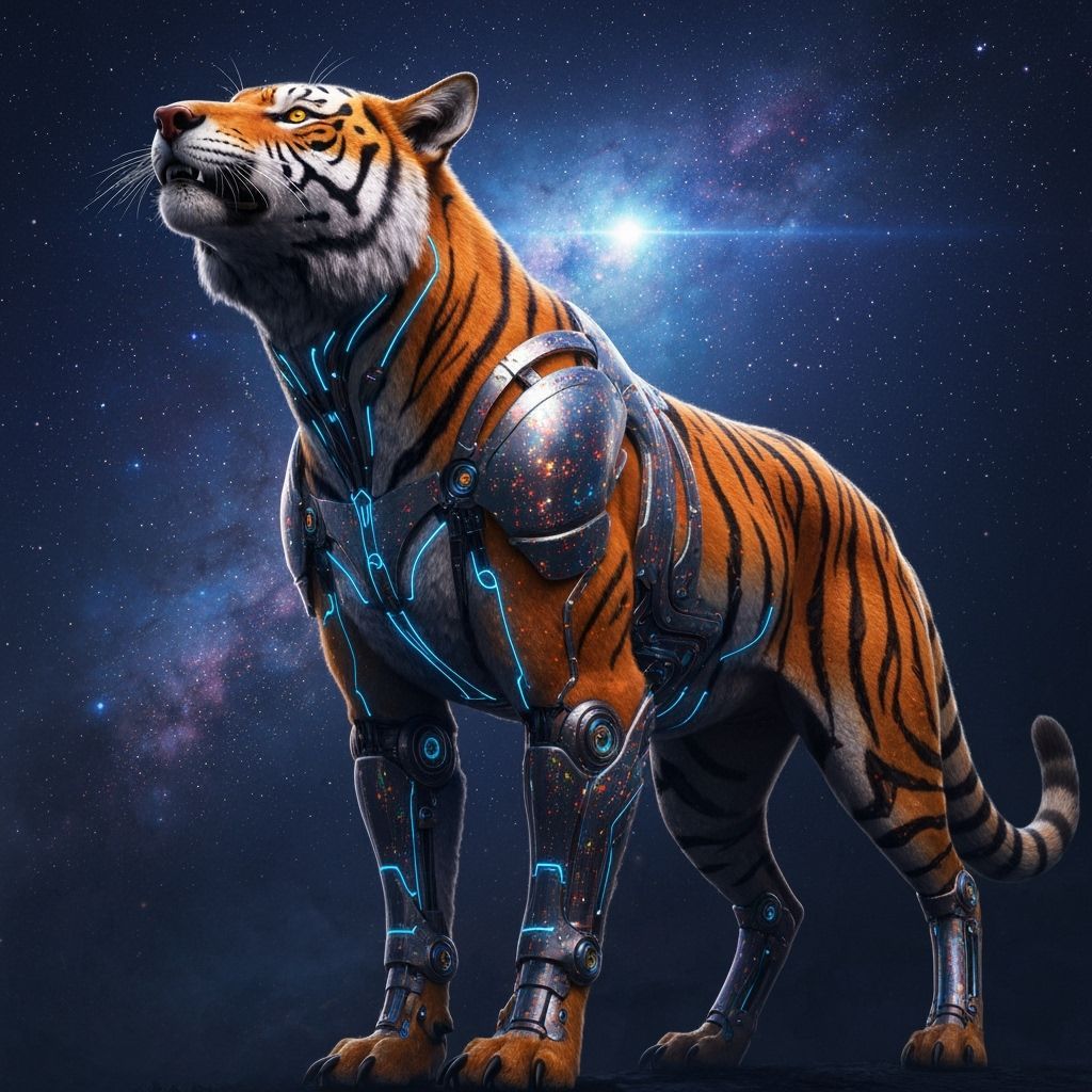 Tiger Wolf Alien Hybrid in Biomechanical Armor