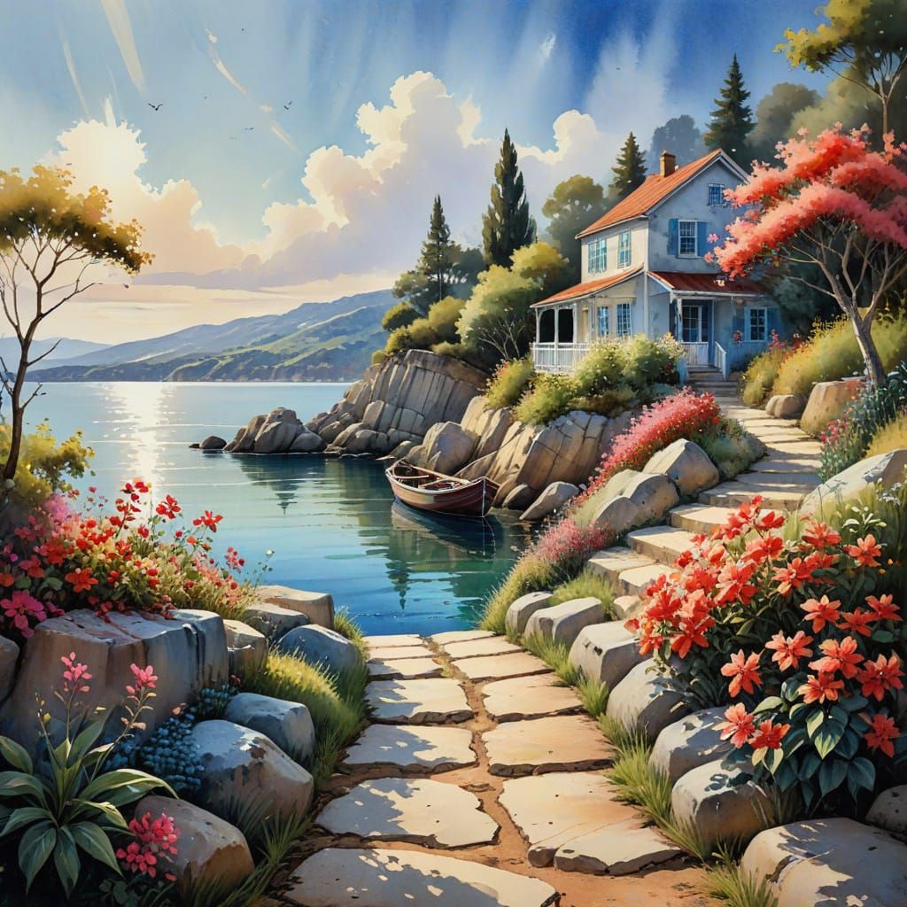 Charming Coastal Cottage Amidst Tranquil Harbor