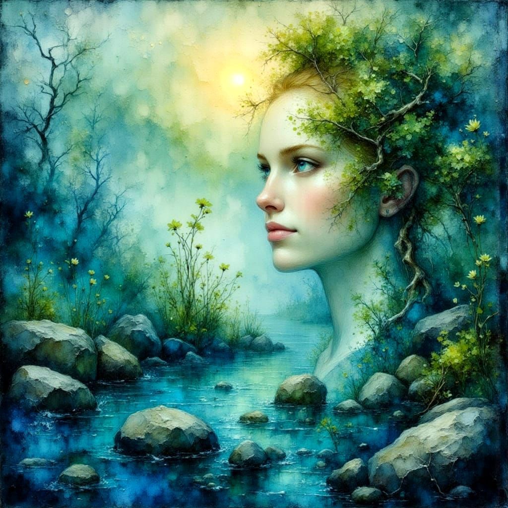 Ethereal Dreamscapes in Watercolor Impasto Style