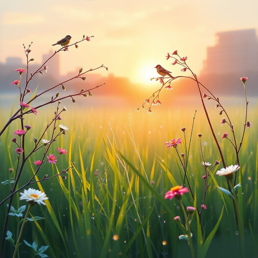 Spring Morning in Impressionist Style