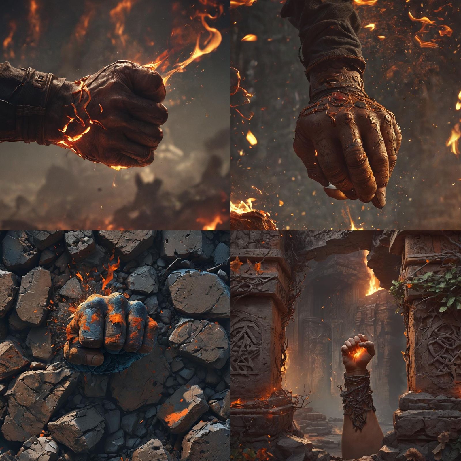 Powerful Punch Shatters Reality with Fiery Force