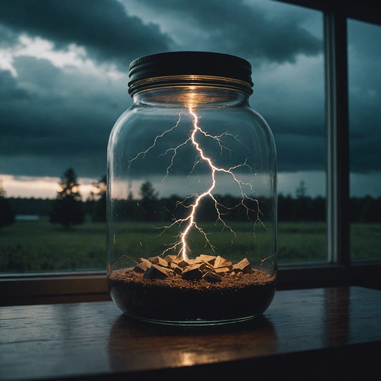 Dramatic Lightning Storm Captured in a Jar