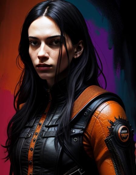 Expressionist Woman: Digital Art in Renaissance Horror Style