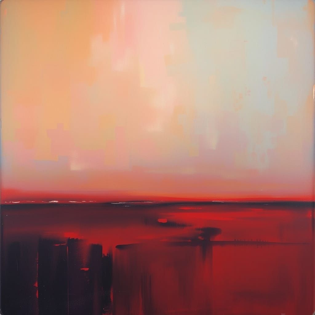 Celestial Tide Abstract Art in Modern Oil Painting Style