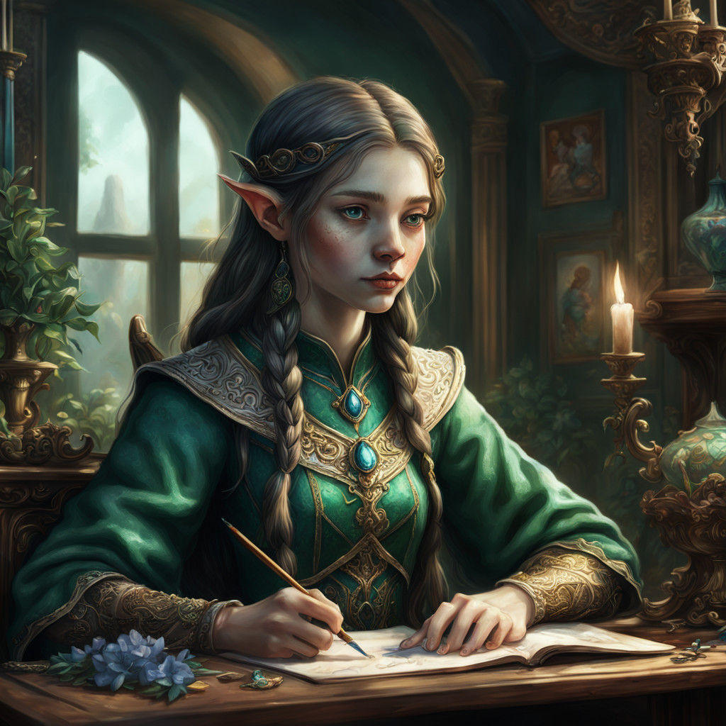 Ethereal Elf Artist in Dreamy Light