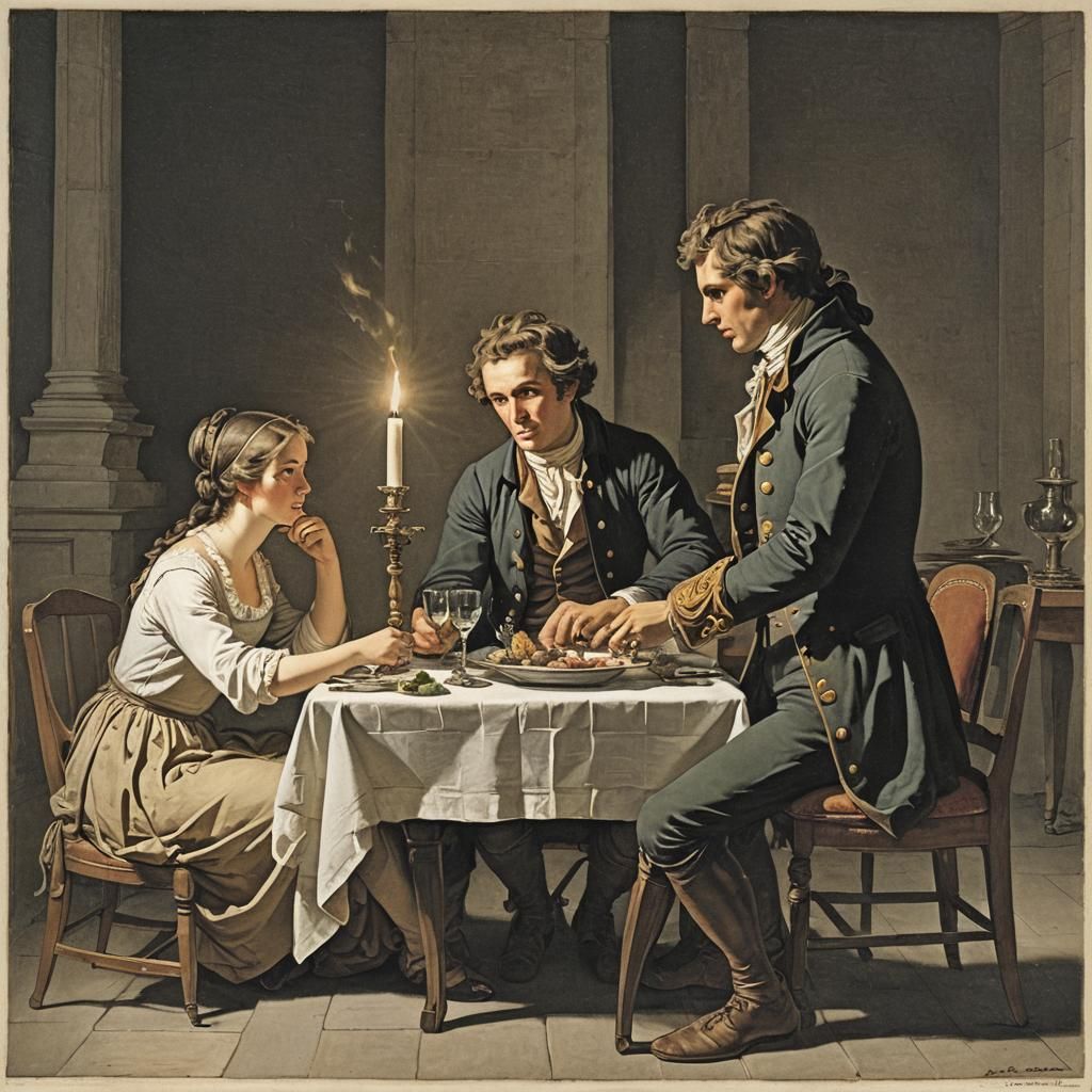 Romantic Dinner by Candlelight in Neoclassical Style