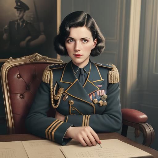 Vintage 1937 Portrait of Naval Officer in Office