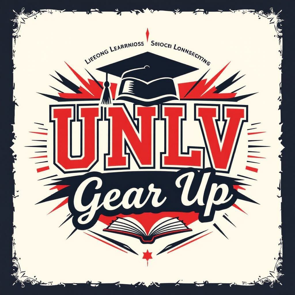 UNLV Gear Up Shirt Design in Red, White, and Black