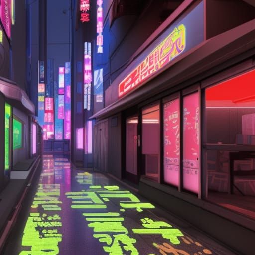 Cyber Cafe in Japan: A Cyberpunk Vision