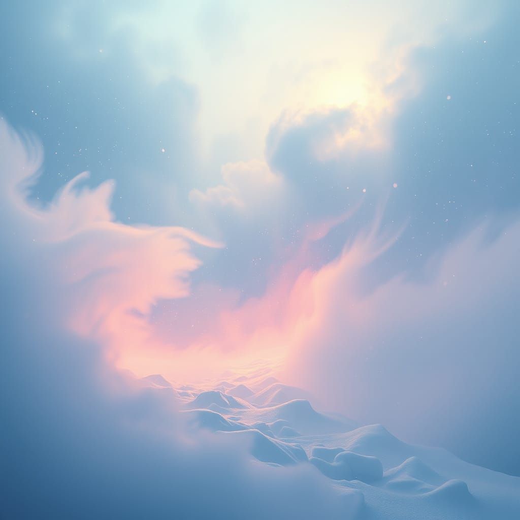 Enchanted Snowstorm in a Dreamlike Realm