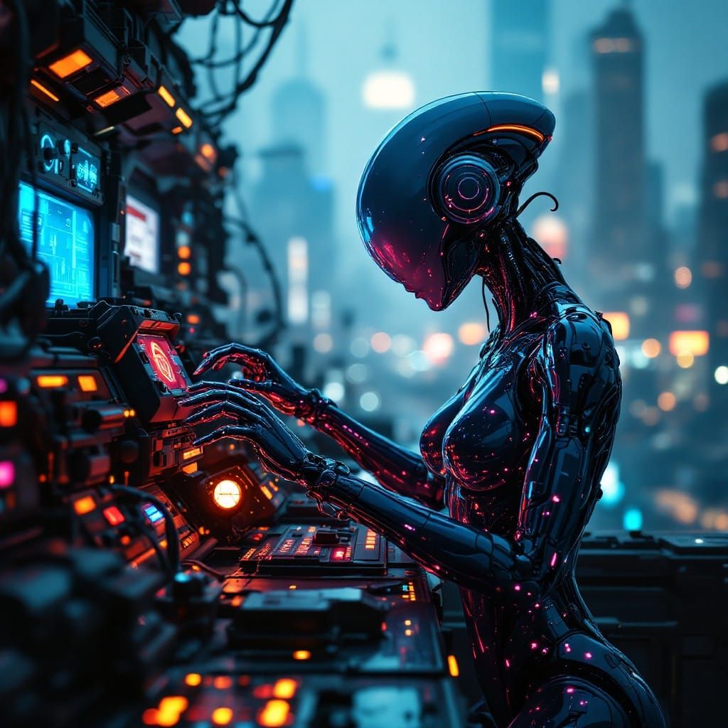 Alien cybernetic android