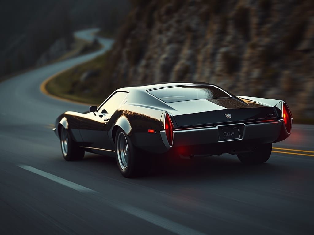 Sleek 1972 Cadillac Concept Speeds Away in Cinematic Rear Vi...