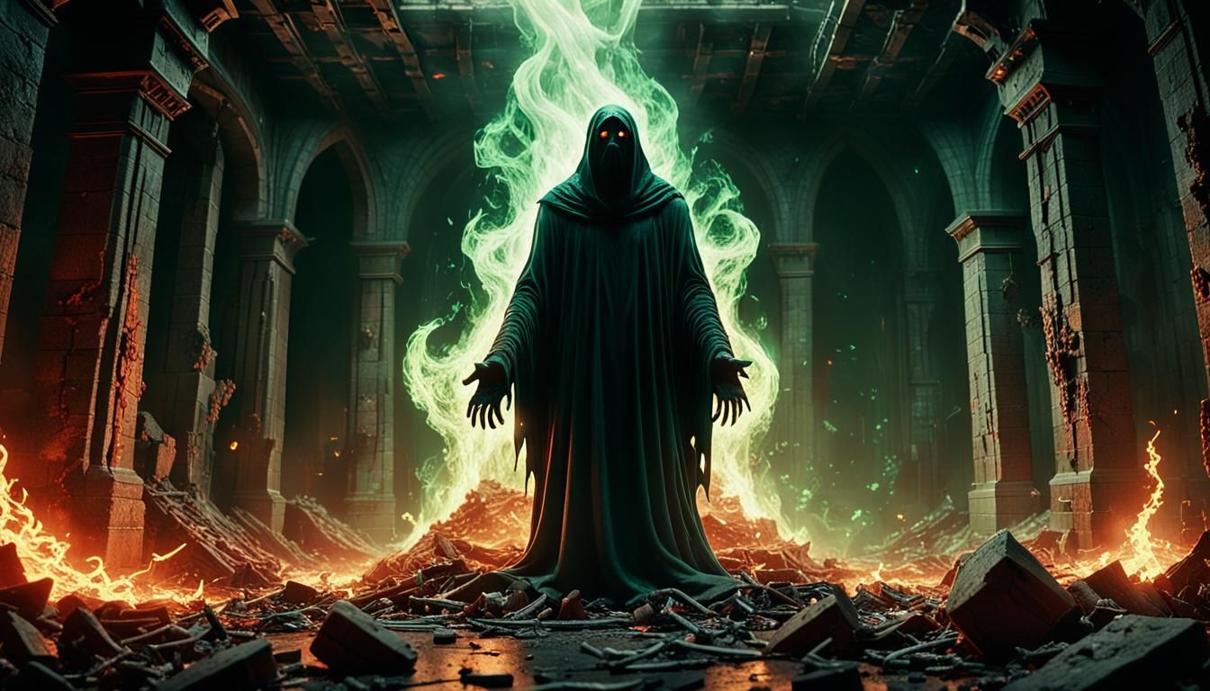 Eerie Ghost Devouring Souls in Doomsday Dungeon