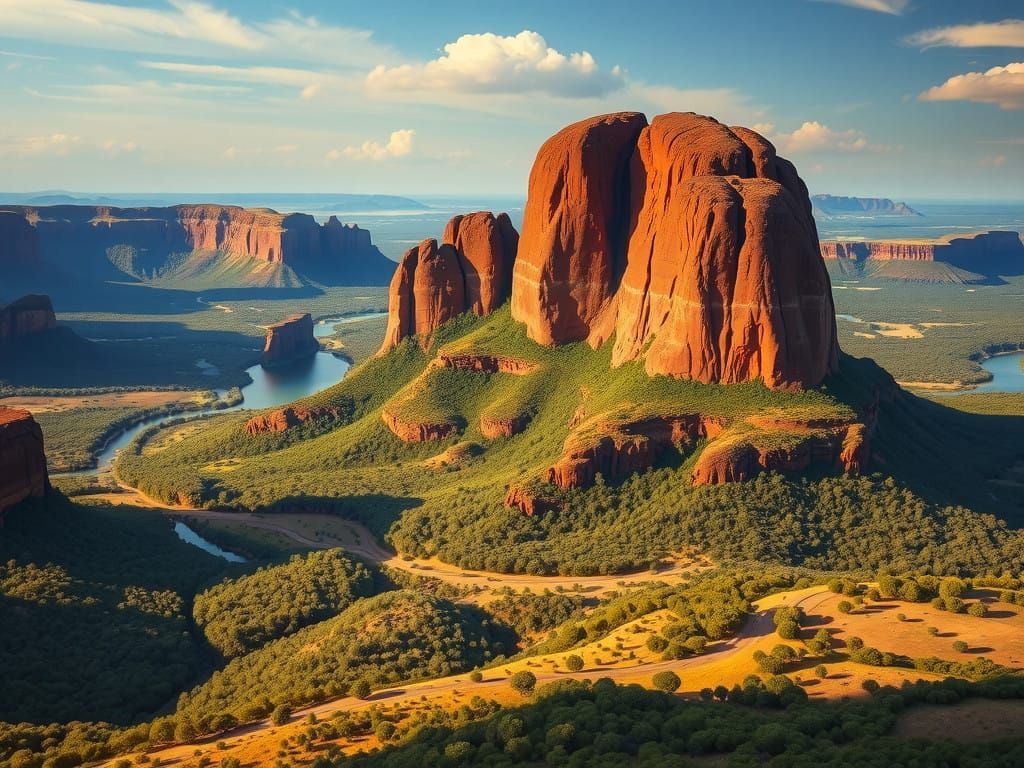 Surreal Mountain Landscape in Lush National Park