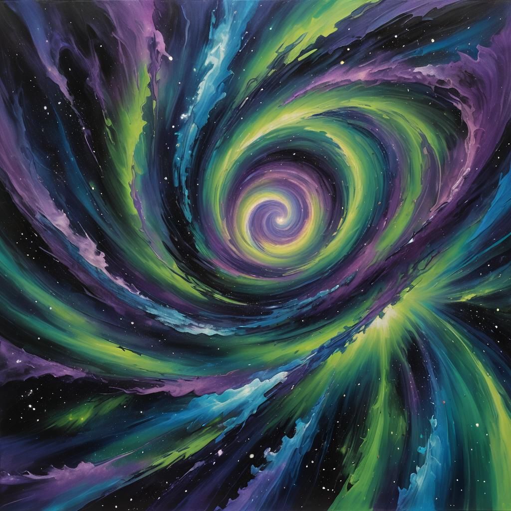Cosmic Abstract Art: Swirling Vortex of Stardust