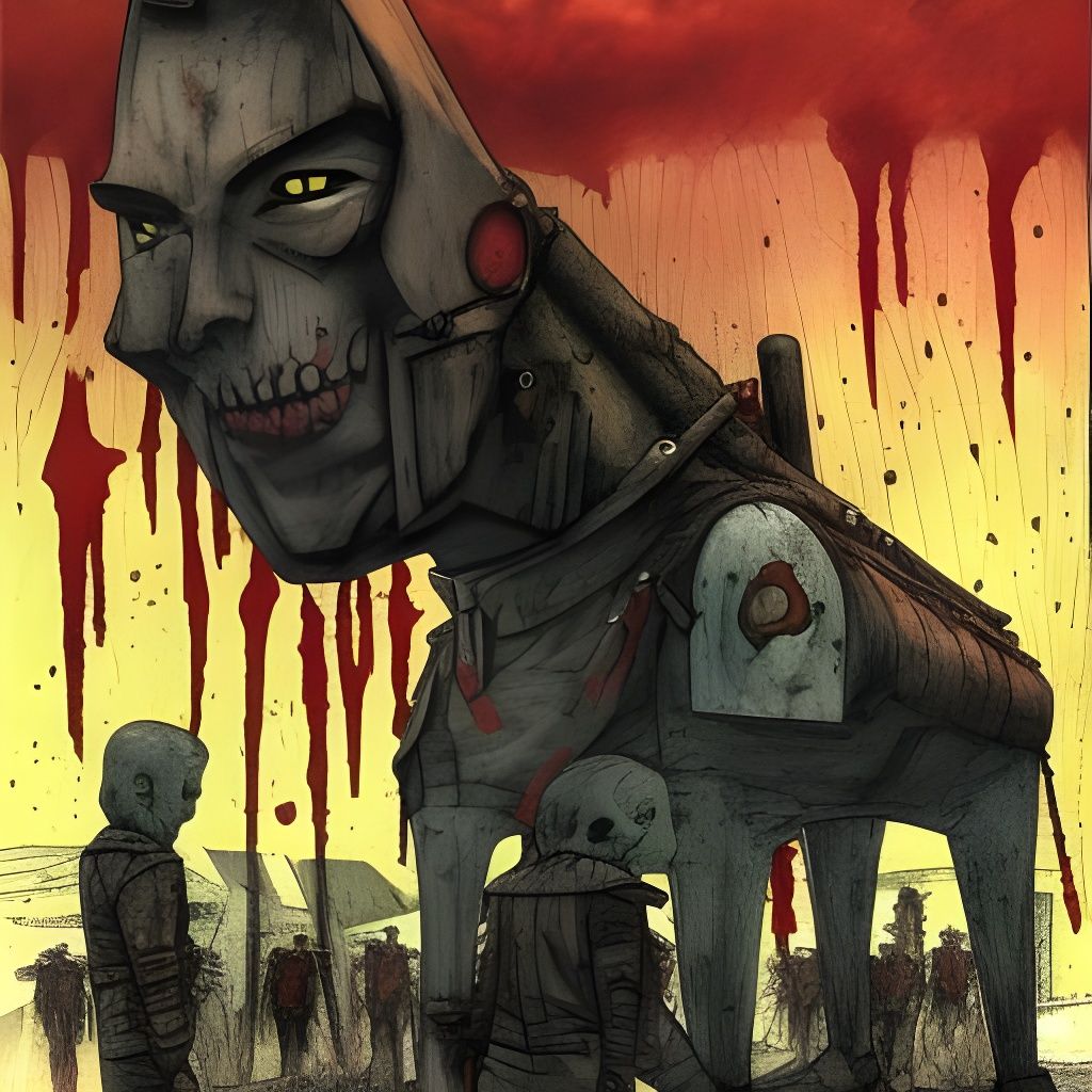 Blood-Kissed Stones of the English Dead: Enki Bilal Style