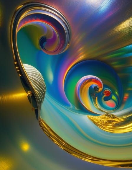 Galactic Explosion in Retro-Futuristic Art Nouveau Style