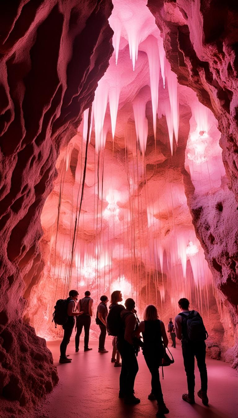 Rose Quartz Cave Tour in Retrofuturism Style